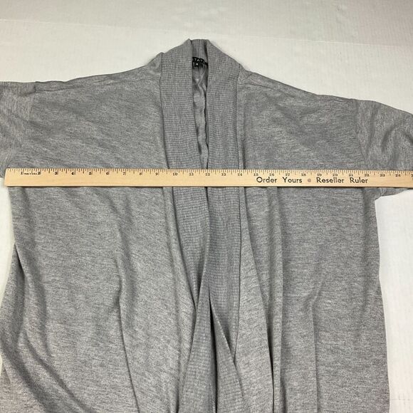 1.State Long Cardigan Gray Draped Front Long Sleeve Knit Sweater Plus Size 1X - Picture 6 of 10